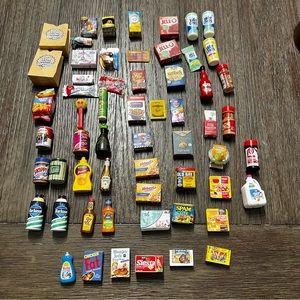 Mini Brands Lot  59 Pieces Plus 2 Shopping Bags